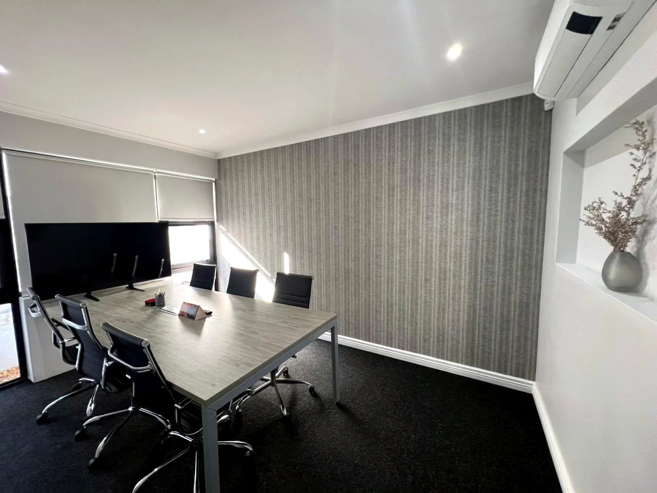 Private Street office interior with work desks